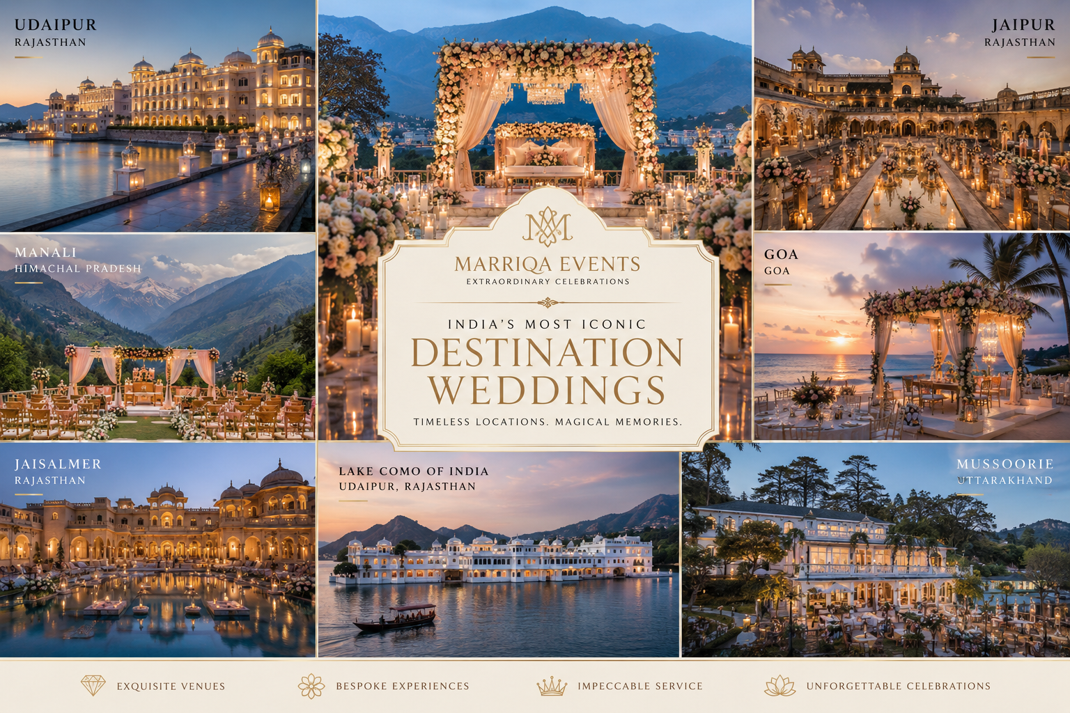 Popular wedding destinations in India
